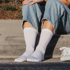 Women's Solid Basic Crew Lightweight Lifestyle Socks